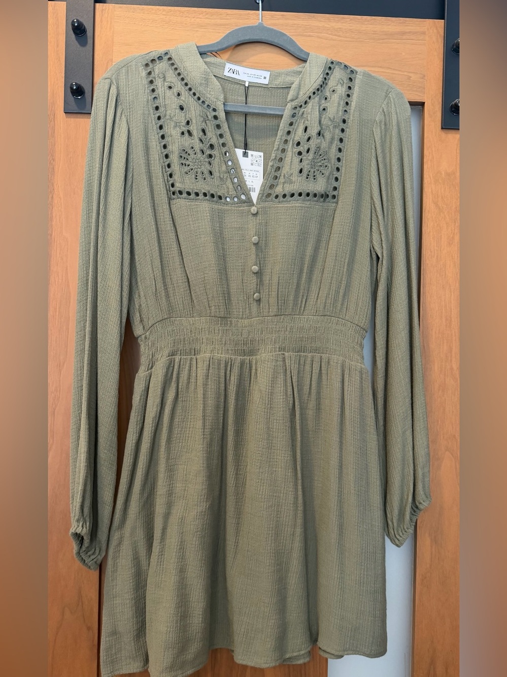 Zara Olive Boho Dress NWT